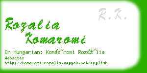 rozalia komaromi business card